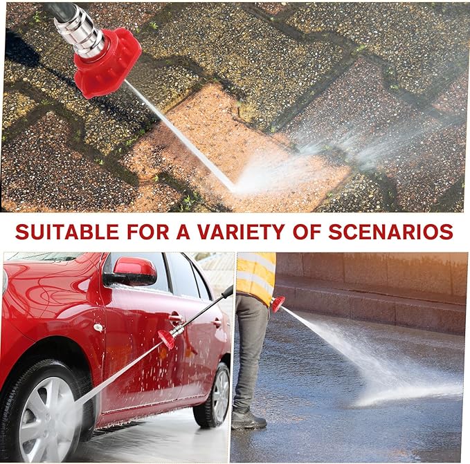 10 Pcs Pressure Washer Nozzle Tips 1/4 Inch Quick Connector 2.5 Gpm 4000 Psi Power Washer Spray Tips Set for Home Car Patio Driveway (Red)