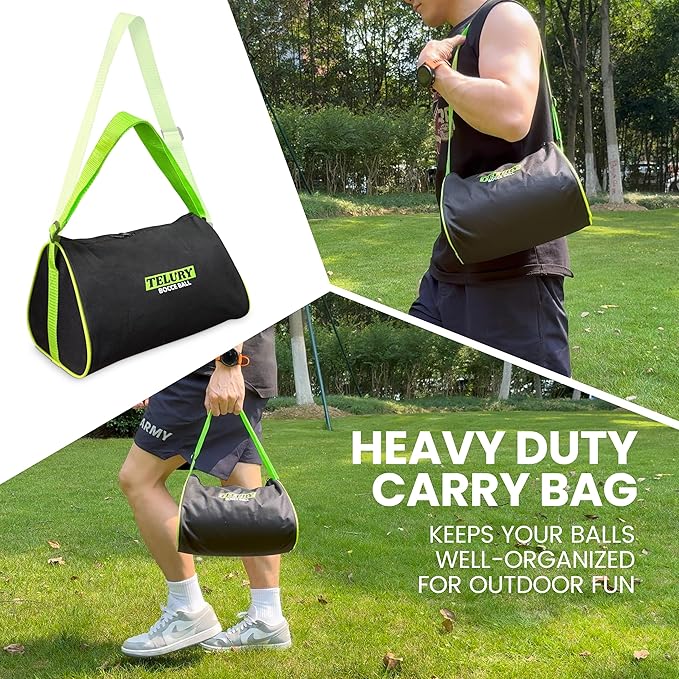 100mm Bocce Ball Set Regulation Size and Weight for Lawn, Beach Bocci Game for 2-8 Players (Green and Red)