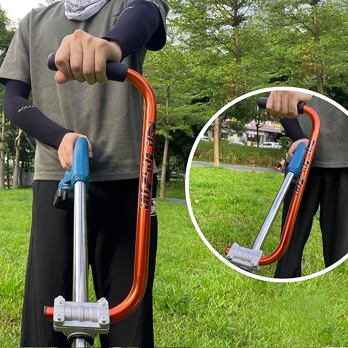 Ergonomic Trimmer Handle Grip for Weed Wacker Extension Handle, Ergonomic String Trimmer Handle Lawn Trimmer Grips with Bracket Clamp for String Trimmer, Lawn Care, Landscaping (Orange)