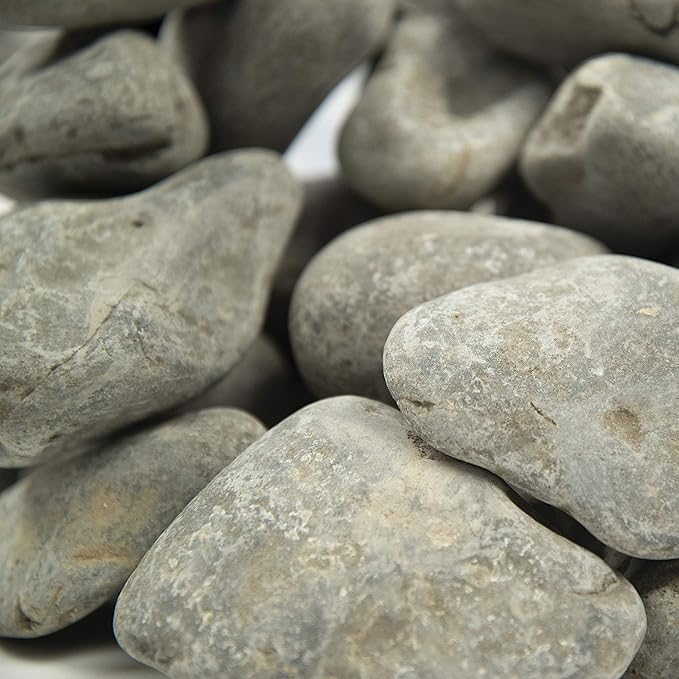 MSI Nile Decorative Polished Gray Pebbles, 1.2 inch - 2.4 inch, 40 lb. Bag (55 Bags/Pallet)