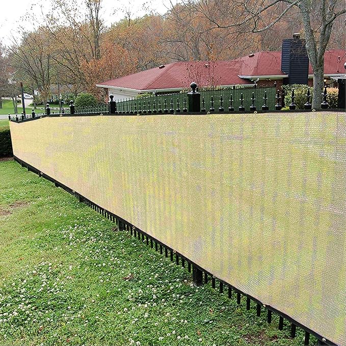 Sunnyglade 6 feet x 50 feet Privacy Screen Fence Heavy Duty Fencing Mesh Shade Net Cover for Wall Garden Yard Backyard (6 ft X 50 ft, Sand)