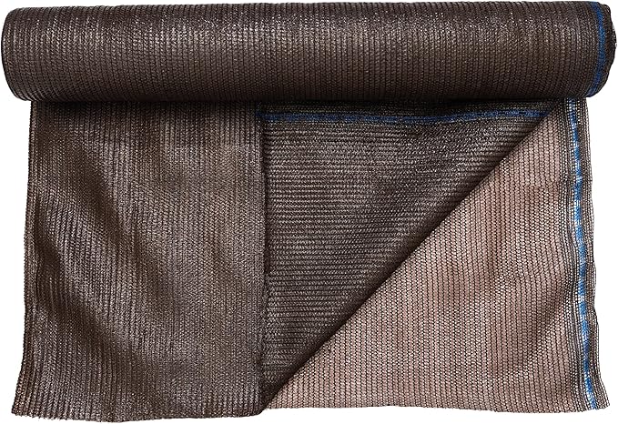 WindscreenSupplyCo] 60% 5'10'' x 100 FT Eyelets Shade Cloth Roll Sunblock Shade UV Resistant Net for Garden Greenhouse Flower Plant Patio Kennel, Brown - PS6160BRN