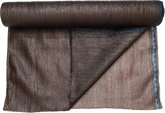 WindscreenSupplyCo] 60% 5'10'' x 100 FT Eyelets Shade Cloth Roll Sunblock Shade UV Resistant Net for Garden Greenhouse Flower Plant Patio Kennel, Brown - PS6160BRN