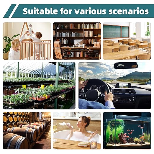 Mini Hygrometer Indoor/Outdoor Humidity Meter Hygrometer Thermometers 4 Pack Humidity Meters Gauge Mini Digital Thermometer for Humidors, Greenhouse, Garden, Cellar (4)