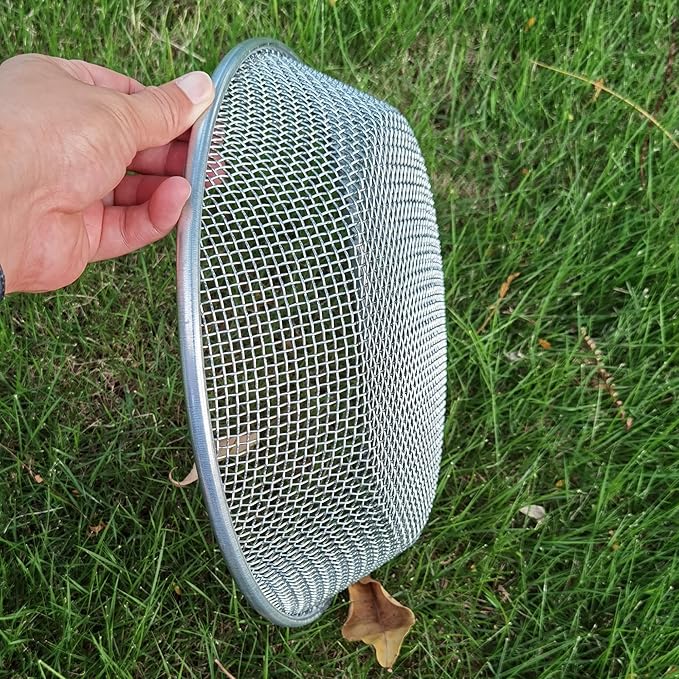 2PCS YUEBM Gardening Sand Soil Compost Sifter Perfect for 5 Gallon Bucket, 1/4 Inch Mesh, 1/8 Inch Mesh