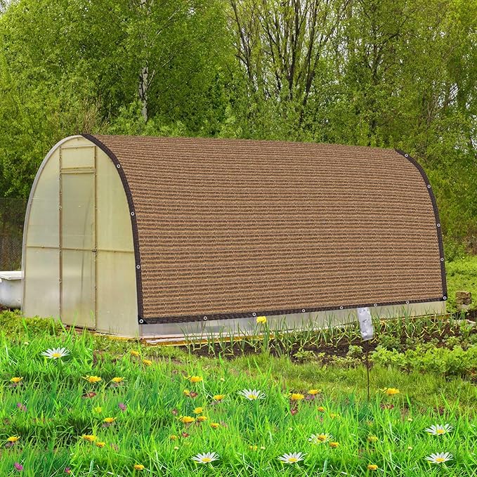 80% Sunblock Shade Cloth Net Resistant - 8x20Ft Garden Shade Mesh for Plant Cover, Greenhouse, Chicken Coop, Kennels, Tomatoes Plants