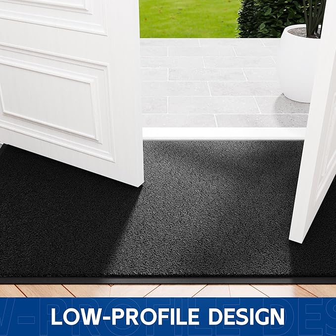 Sturdy Front Door Mat, 72" x 48" Heavy Duty Indoor Outdoor Doormat for Entryway, Fade Resistant, Waterproof Low Profile Entry Mat, Non Slip Welcome Mat for Outside Entrance, Patio, Home