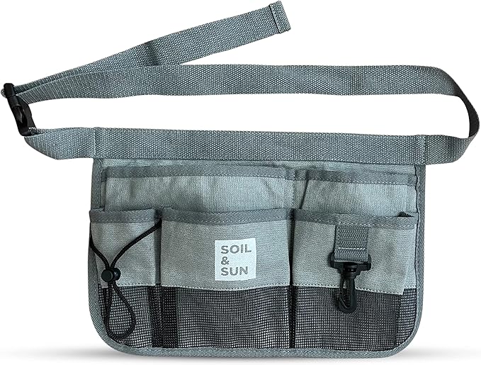 Soil & Sun Garden Tool Belt for Women, Tool Apron, Utility Belt Women, Teacher, Canvas Waist Apron with Pockets,Garden Aprons