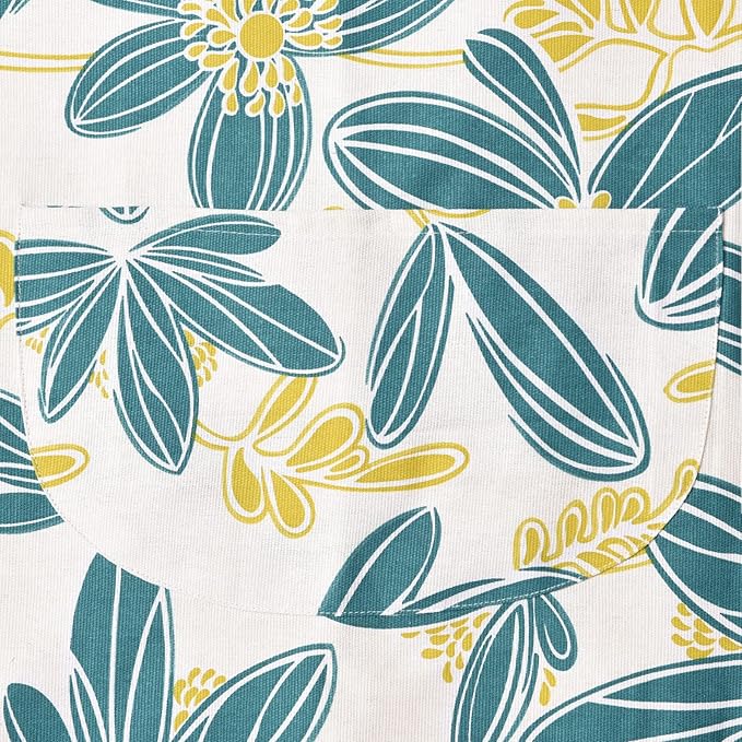 2 Pack Floral Apron for Women with Pockets, Adjustable Cotton Chef Aprons for Kitchen, Cooking, BBQ & Grill