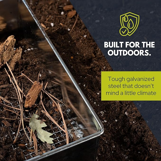 Soil Sifter, Standard Size (12 x 10 inches) with 1/4-inch Mesh, Trapping and Garden Sieve for Dirt, Sand, Rocks, and Compost