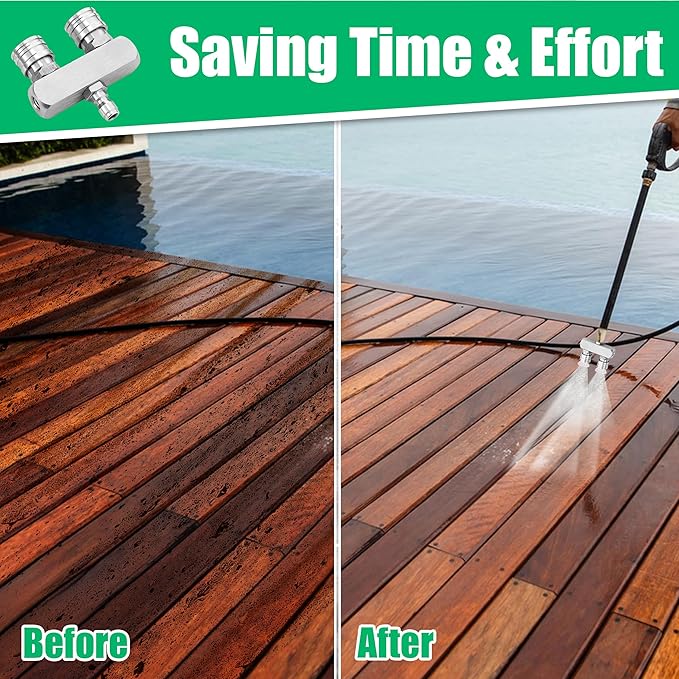 2-in-1 Pressure Washer Tips, Dual Pressure Washer Nozzle Tip with 8 Power Washer Spray Tips (0°/15°/25°/40°), 5000 PSI High Pressure Nozzle Set, 1/4" Quick Connect for Cars/Driveways/Patios