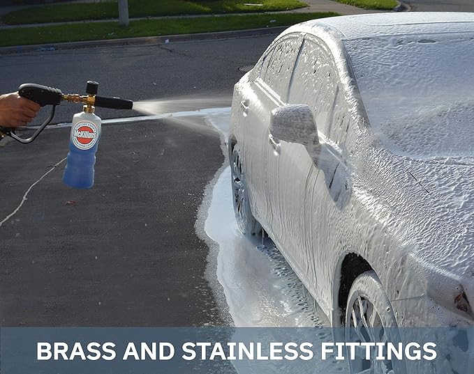 McKillans Car Wash Foam Cannon for Pressure Washer - Snow Lance Soap Dispenser for Car Washing with Adjustable Thick Foam - Including 1/4 Quick Connector