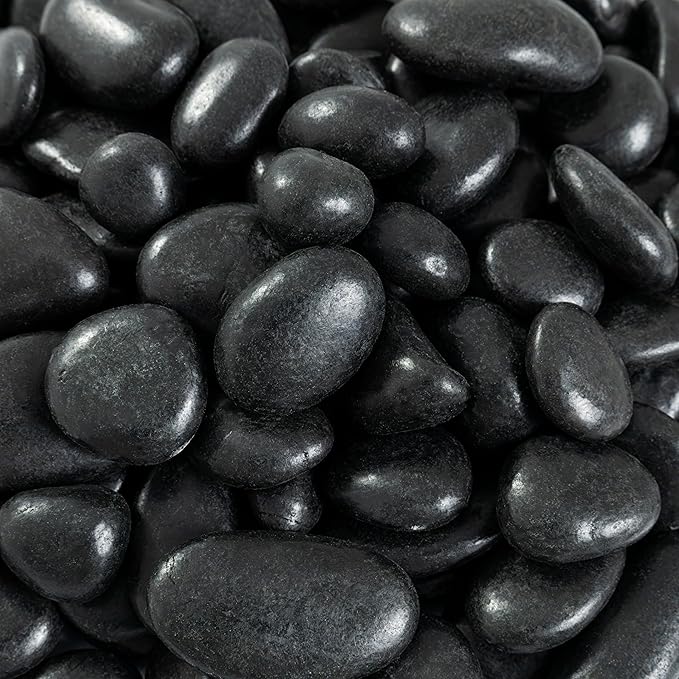 MSI Decorative Polished Black Pebbles, 0.4 inch, 40 lb. Bag (55 Bags/Pallet)
