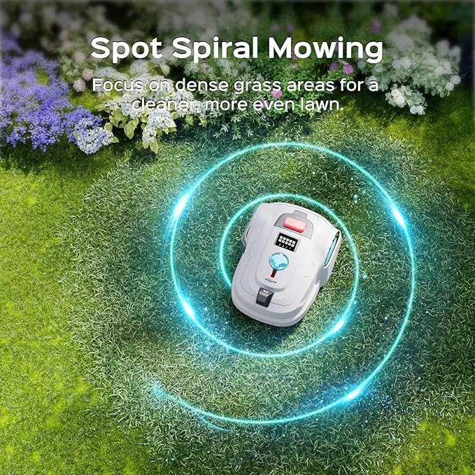 M800Plus GPS+Vision Cordless Robot Lawn Mower with Bow-Shaped Path Mowing, APP Control, Robotic Lawnmower with Obstacle Avoidance, Auto-Charging, Height Adjustment, for Lawns up to 8611 sq.ft