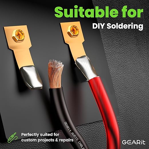 14 Gauge Car Speaker Wire, GearIT Pro Series (100 Feet, Soft Touch Translucent Red / Black) Copper Clad Aluminum CCA 14 AWG Automotive Car Speaker Wire for Car Stereo, Car Audio Wiring Kit - 100ft