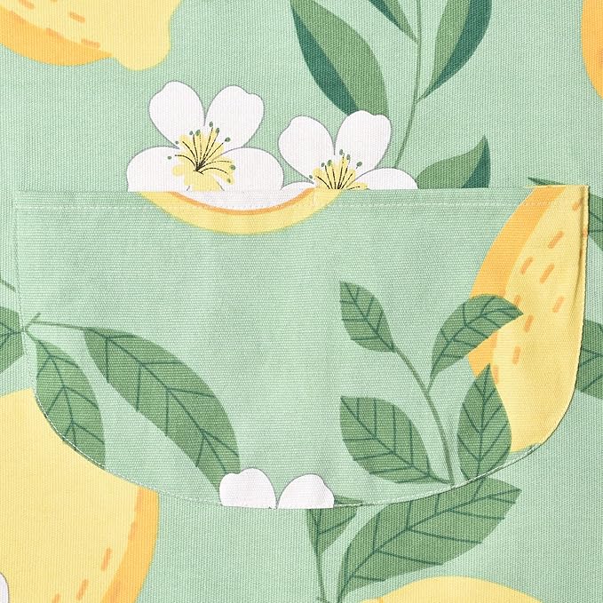 2 Pack Floral Apron for Women with Pockets, Adjustable Cotton Chef Aprons for Kitchen, Cooking, BBQ & Grill