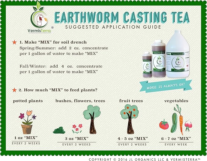Worm Tea for Gardening - 32oz Quart - Organic Earthworm Soil Enhancer - Vermicompost with Kelp - Increase Yields, Boost Growth, Reduce Stress- Vegetables, Flowers, Fruit Trees - Plant Probiotic