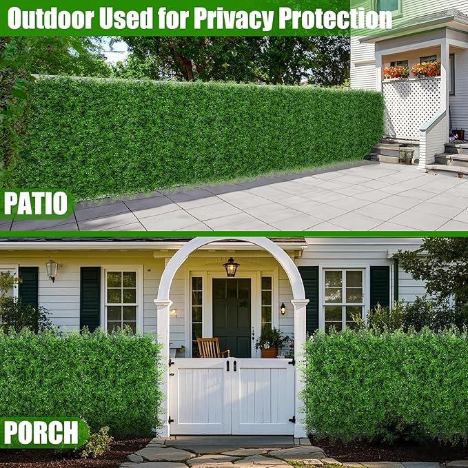 20"x20" 6pcs Grass Wall Panels, Artificial Fern Grass Backdrop with UV Protection, Fake Greenery Plant Boxwood Panels, Green Wall Decor for Outdoor Indoor Patio Garden Backyard