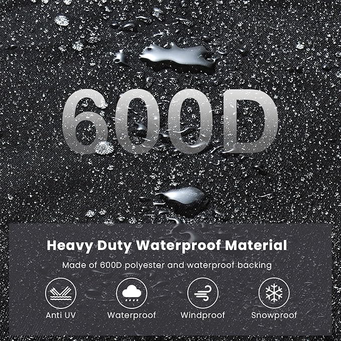 SheeChung Patio Furniture Covers Waterproof,Outdoor Table with Chair Set Covers,Heavy Duty 600D Outdoor Furniture Cover,Patio Dining Table Cover,Round 76"DIAx28"H