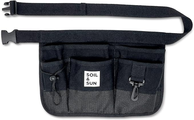 Soil & Sun Garden Tool Belt for Women, Tool Apron, Utility Belt Women, Teacher, Canvas Waist Apron with Pockets,Garden Aprons