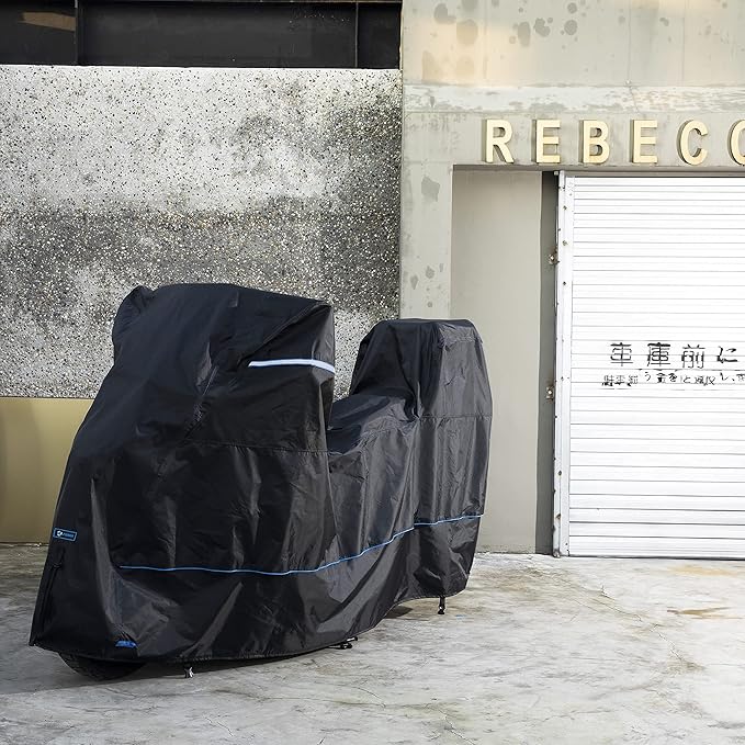FENRIR 420D 90"INCH Motorcycle Cover Waterproof Outdoor Storage compatible with Adventure MaxiScooter R1300GS R1250GS S1000XR Multistrada Vstrom Versys Tracer9 Tenere700 Africa twin NC750 XMAX Burgman