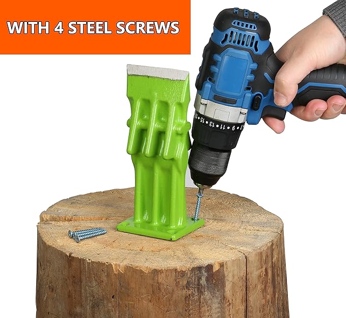 Wood Splitter Manual Kindling Splitter Portable Log Splitter, Wedge Point Head, No Axe! 3 Inch, Green with Safety Black Cover
