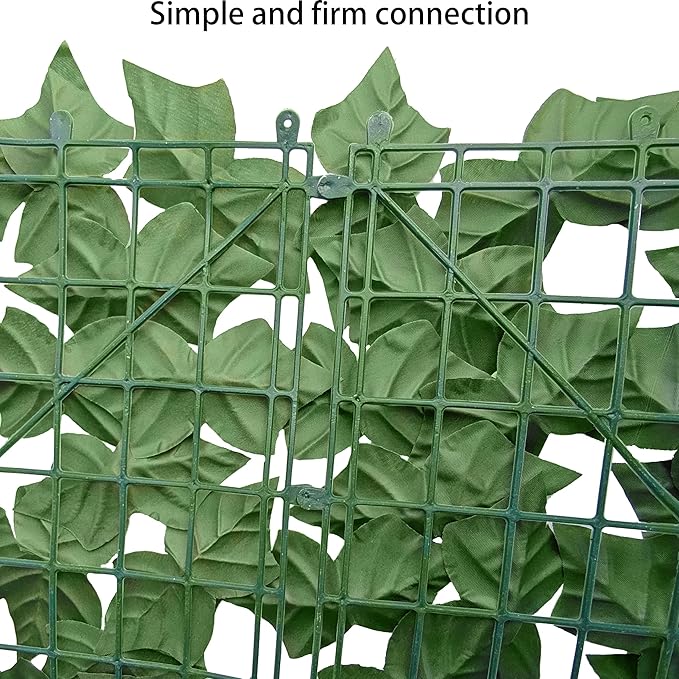 Artificial Fence Privacy Screen: 4FT x 20FT UV-Anti Faux Greenery Backdrop Ivy Chain Link Shades Panels for Patio, Balcony, Garden,Deck,Backyard Indoor Outdoor Green Wall Decor