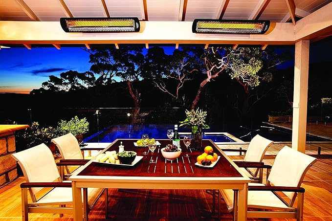 Bromic Tungsten Smart Heat 2000W Electric Patio Heater – Dual Element Infrared, 220V-240V, Black Finish – BH0420030