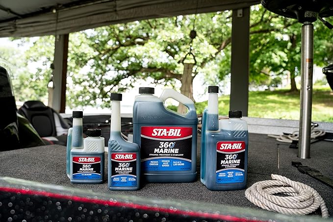 STA-BIL Marine Fuel System Treatment | Full Fuel System Cleaner, Injector Cleaner | Additive for Boats & Watercrafts, In-Season Cleaning & Protection 1 Gallon (4 Pack)