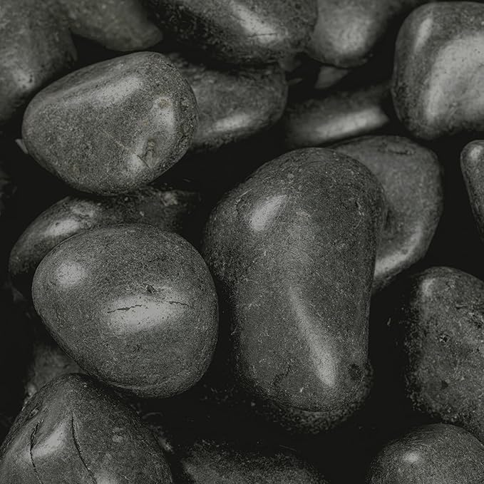 MSI Decorative Polished Black Pebbles, 0.8 inch - 1.2 inch, 40 lb. Bag