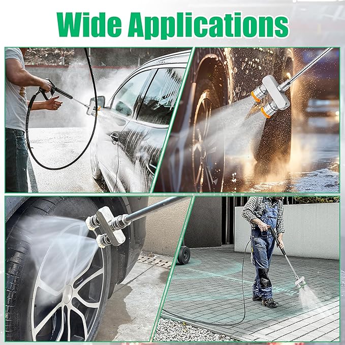 2-in-1 Pressure Washer Tips, Dual Pressure Washer Nozzle Tip with 8 Power Washer Spray Tips (0°/15°/25°/40°), 5000 PSI High Pressure Nozzle Set, 1/4" Quick Connect for Cars/Driveways/Patios