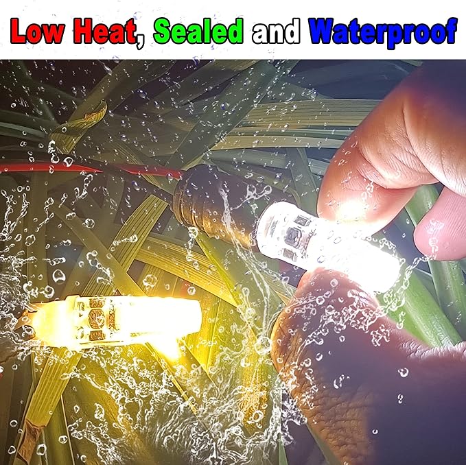 12 Volt Low Voltage Wedge Base Led Landscape Bulbs T5 T10 3W 300lm,T5 Malibu Path Garden Light Bulbs,921 922 912 194 168 T10 RV Camper Trailer Motorhome Marine Boat Dome Light,2700K Warm White,10 Pack