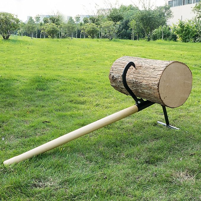 Timberjack Log Lifter - 48-Inch Wood and Metal Log Splitter Tool with 14.5-Inch Log Opening - Helps Hoist, Move, and Chainsaw Logs by Earth Worth