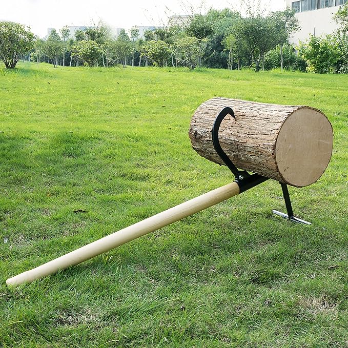 Timberjack Log Lifter - 48-Inch Wood and Metal Log Splitter Tool with 14.5-Inch Log Opening - Helps Hoist, Move, and Chainsaw Logs by Earth Worth