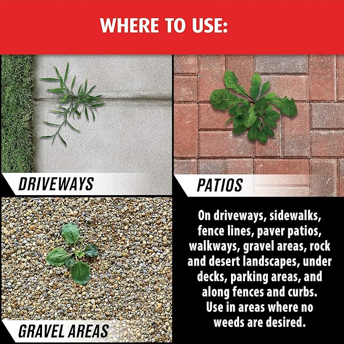 Ortho GroundClear Year Long Vegetation Killer Refill - Visible Results in 1 Hour, Kills Weeds and Grasses to the Root, Up to 1 Year of Weed and Grass Control, 1.33 gal.