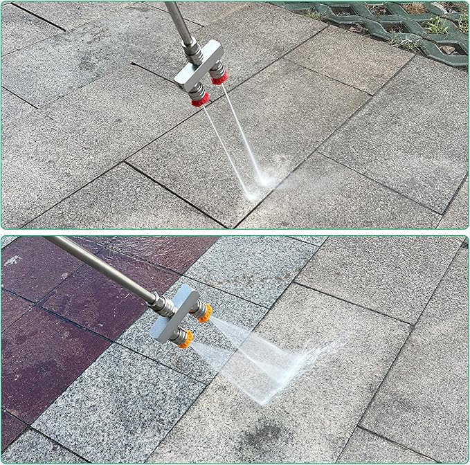 2-in-1 Pressure Washer Tips, Dual Pressure Washer Nozzle Tip with 8 Power Washer Spray Tips (0°/15°/25°/40°), 5000 PSI High Pressure Nozzle Set, 1/4" Quick Connect for Cars/Driveways/Patios